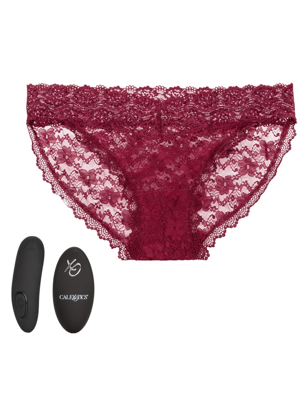 Remote Control Vibrating Lace Panty Set — black lace