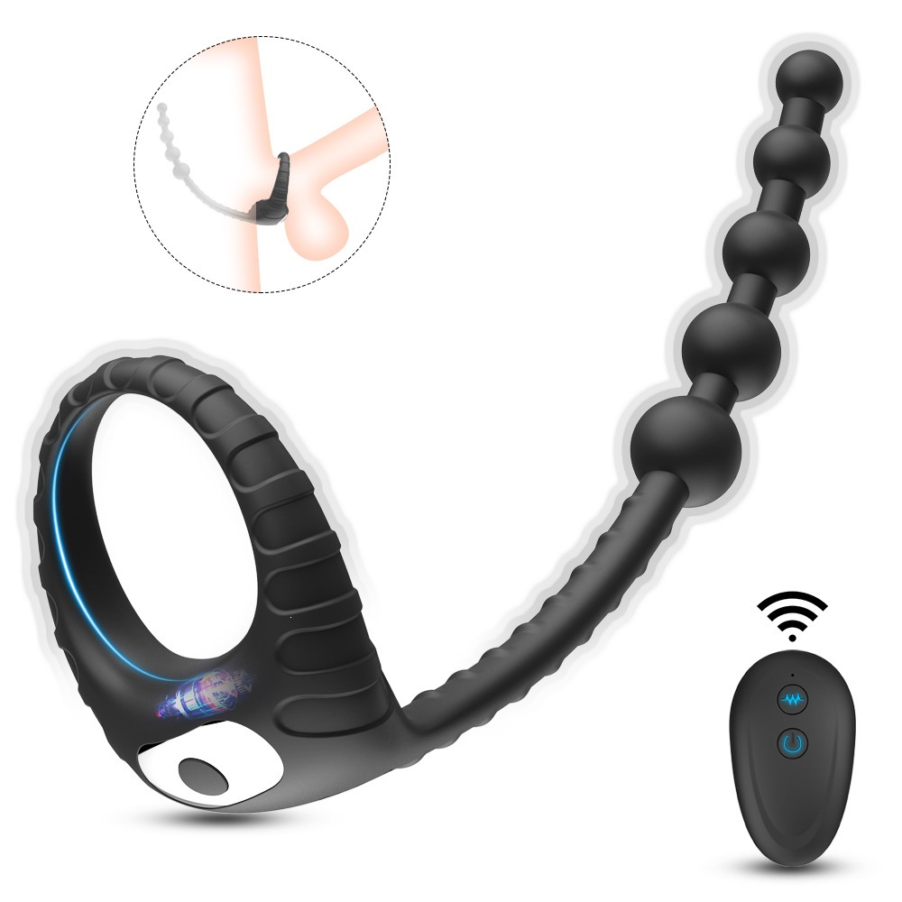 Remote Vibrating Couples Ring & Bead Set