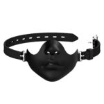 Noir Sculpted Leather Panel Gag