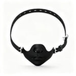 Noir Sculpted Leather Panel Gag