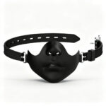 Noir Sculpted Leather Panel Gag
