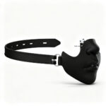 Noir Sculpted Leather Panel Gag